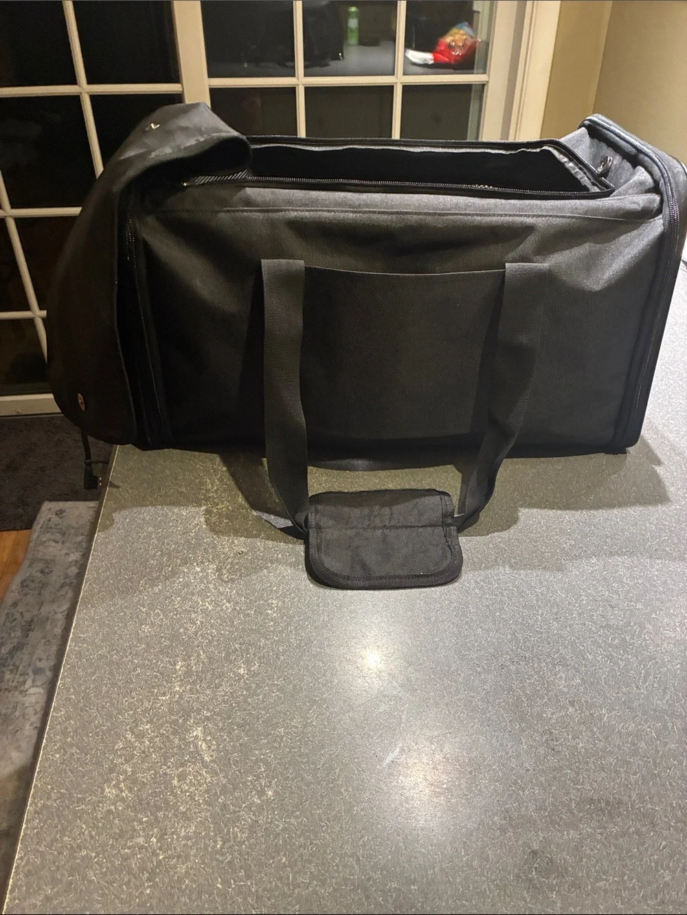 Black Pet Travel Carrier with Built-In Fan